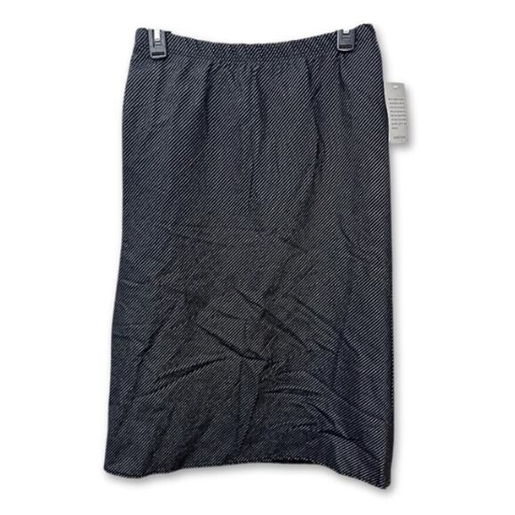 Forgotten Grace Pull On Skirt Pinstripe Straight Side Slit Black Women's M NWT - Picture 1 of 9
